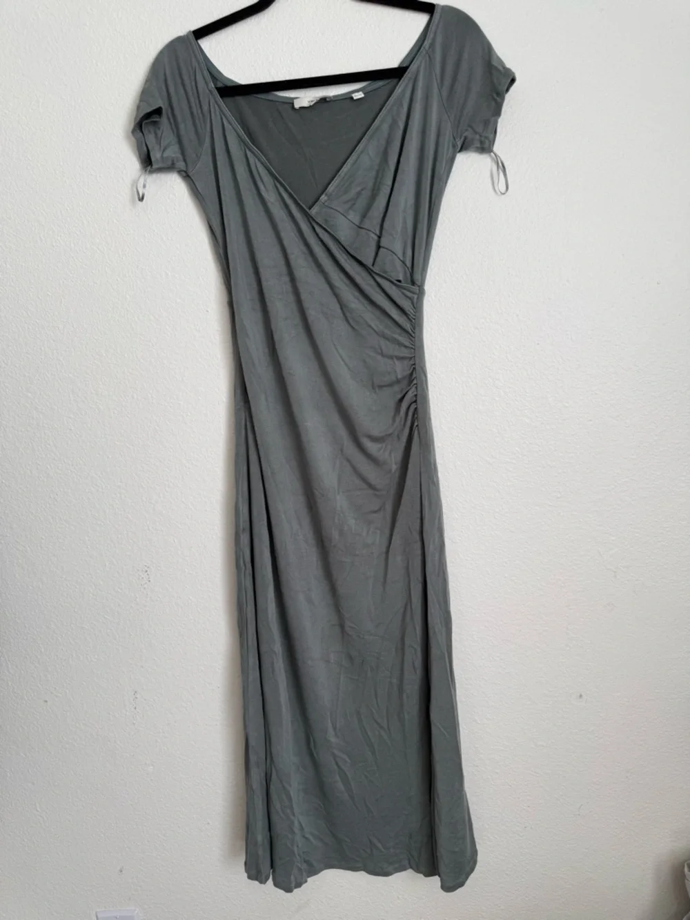 Vince Light Sage Wrap-Front Midi Dress - Picture 2 of 9